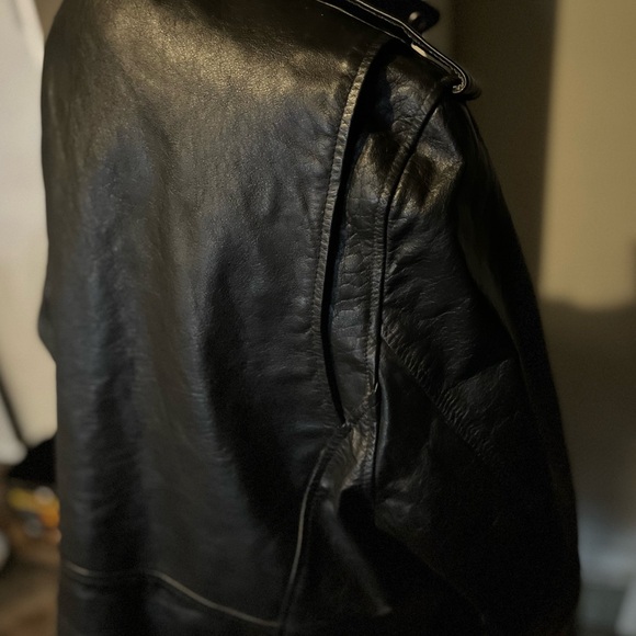 Xelement Black Classic Insulated Leather Motorcycle Biker Jacket Men Large Moto - Picture 5 of 16